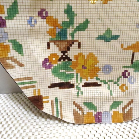 Masons Laurier Salad Plate 9.25" L50 Needle Point Sampler Pattern Earthenware - Picture 4 of 6